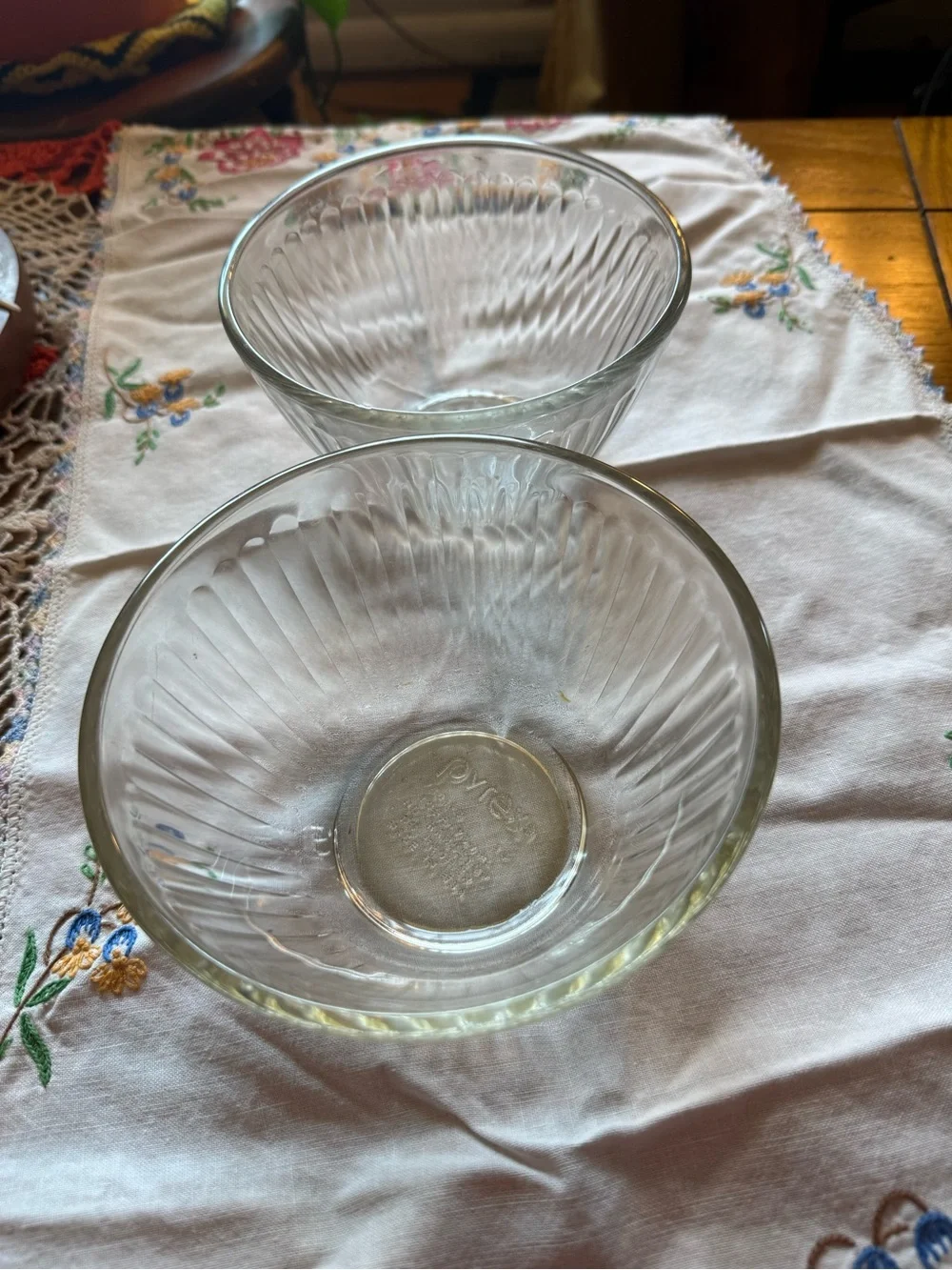 Pyrex 463 Clear Glass Custard Cups 6 oz Set of 2 USA